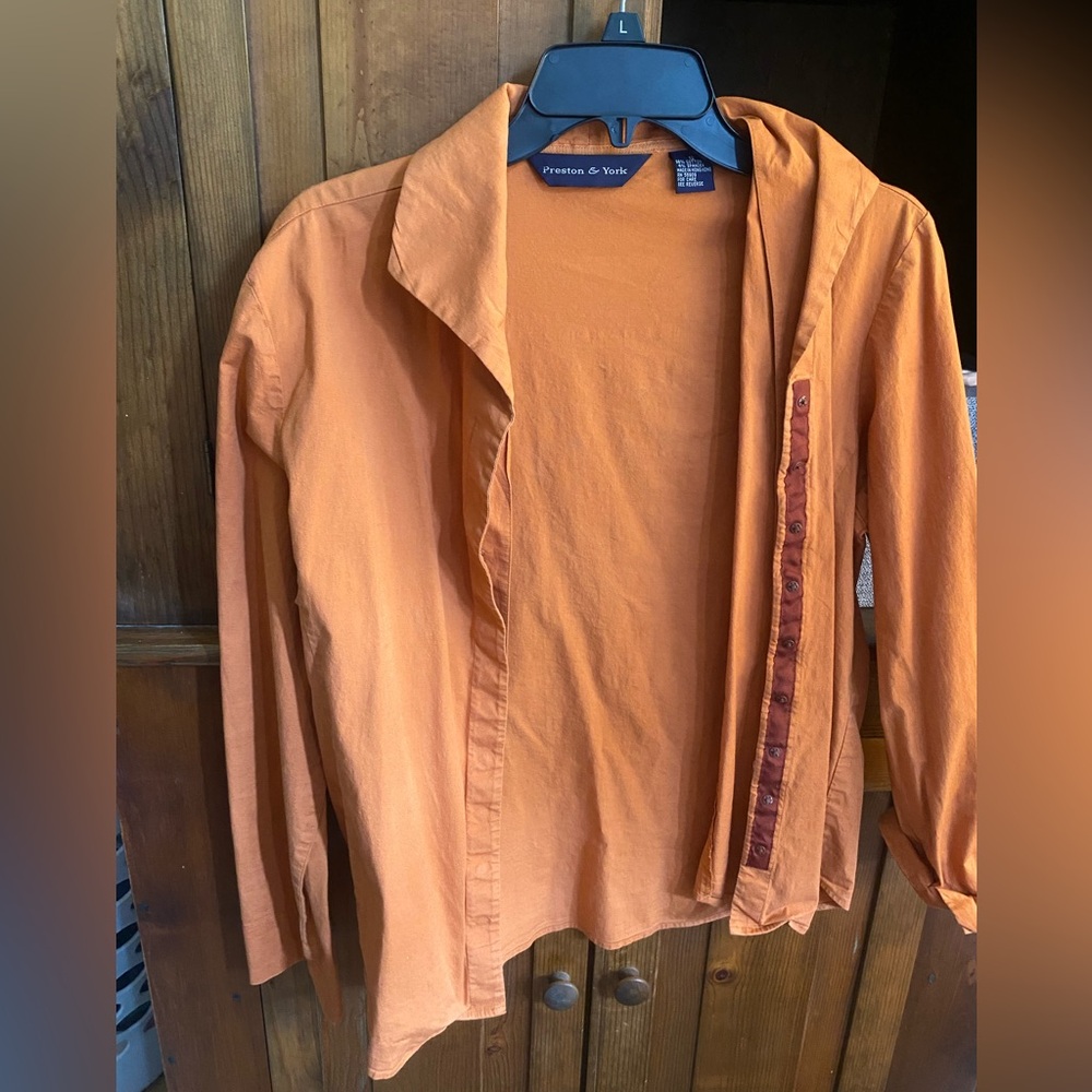 Preston & York - button down shirt - Burt orange